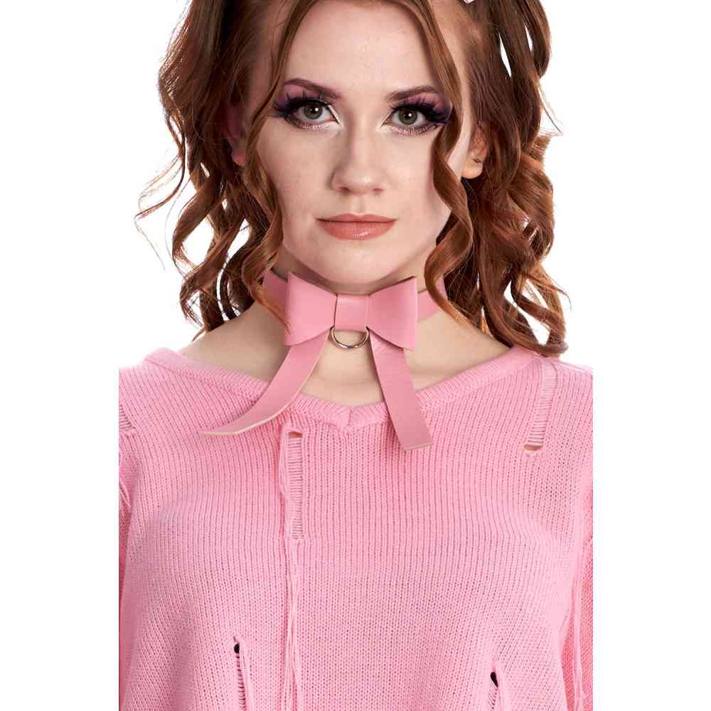 Banned - Seeichi Bow Choker - Pink